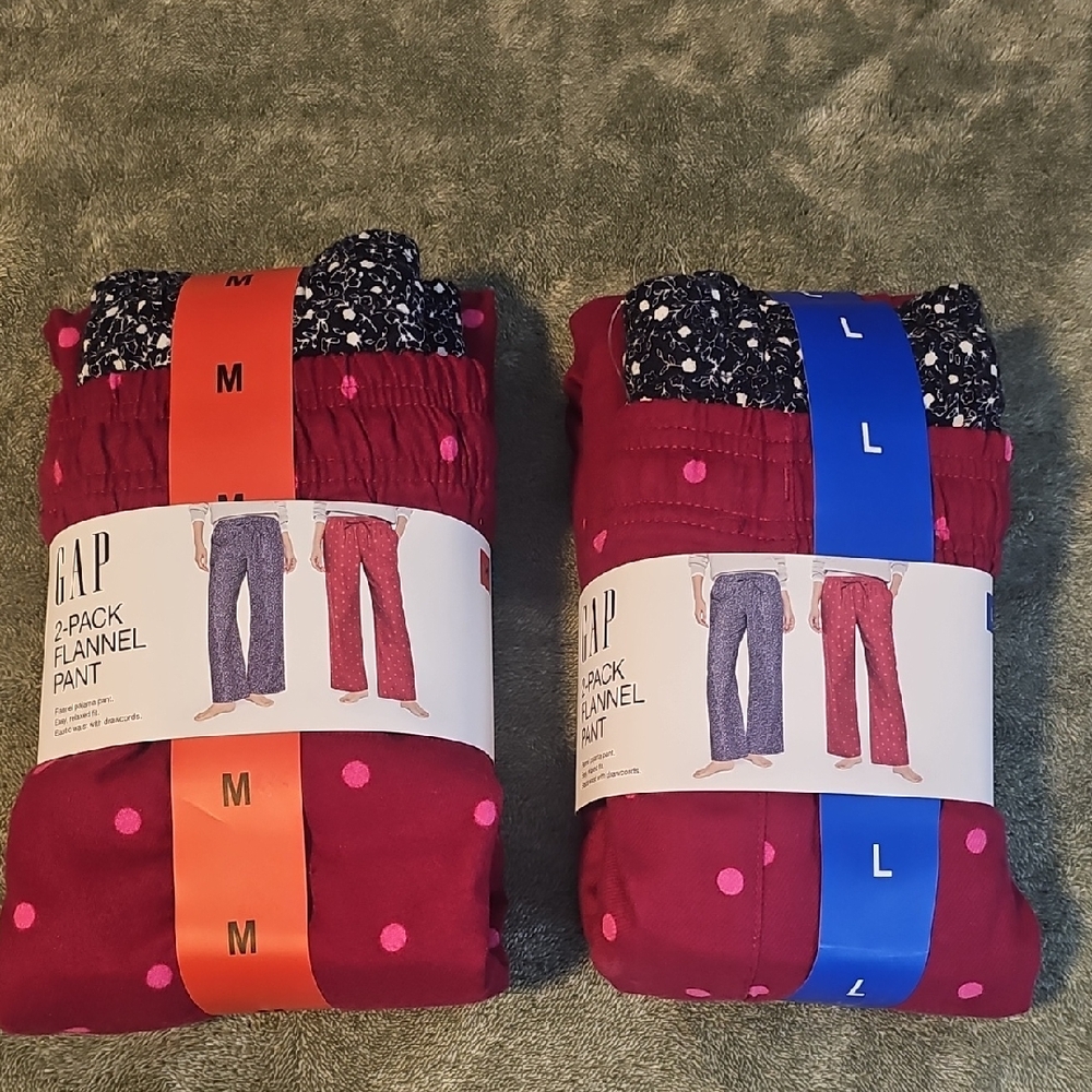 GAP Flannel Pants Set - Burgundy and Navy $15 Each